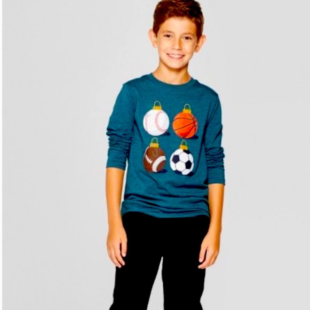 Cat & Jack™ Teal Boys' Sports Ornaments Tee NWT, Size XL